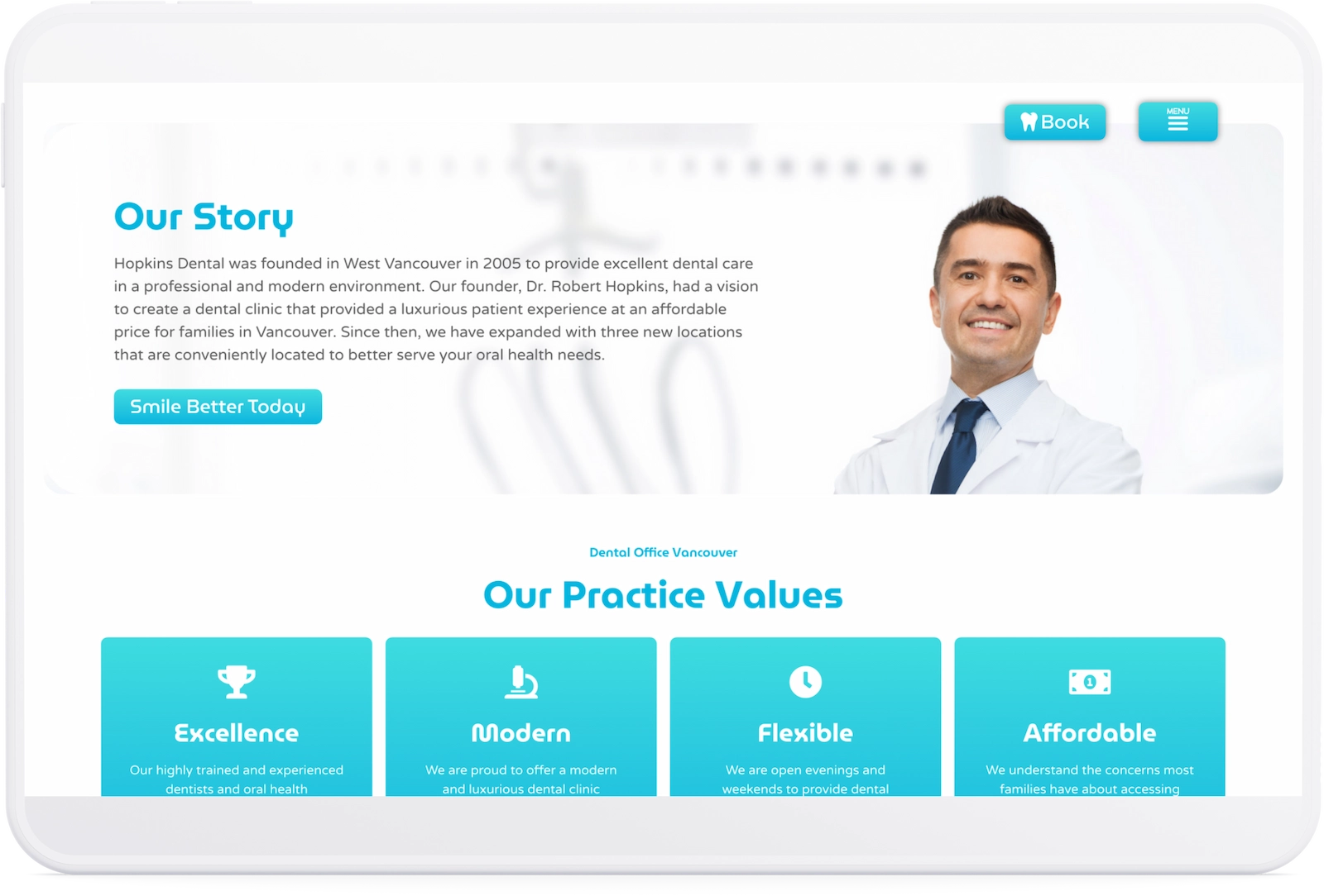 Optiimus Dental, Medical & Healthcare Marketing Wordpress-website-design-healthcare-tablet10