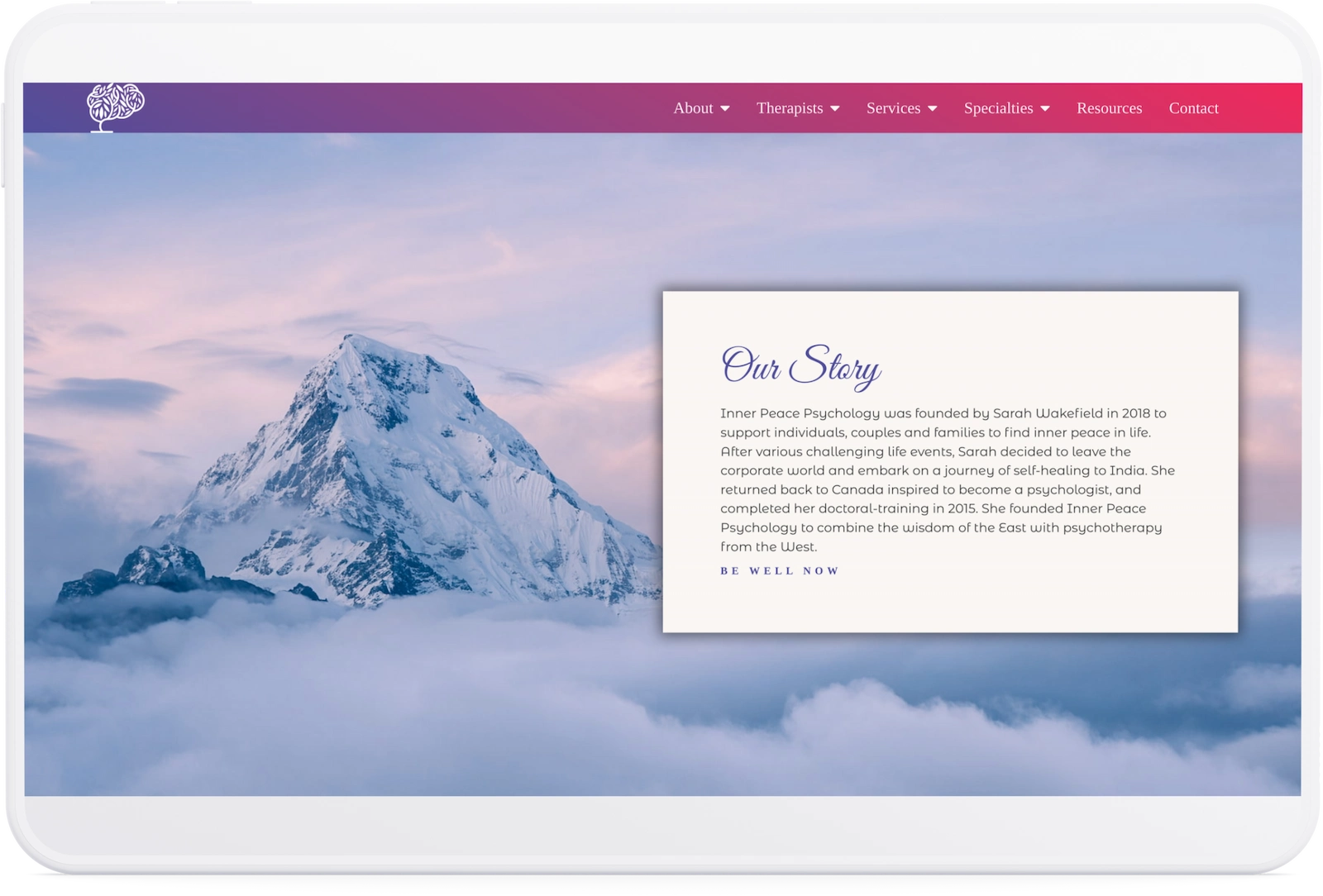 Optiimus Dental, Medical & Healthcare Marketing Wordpress therapy website design psychology