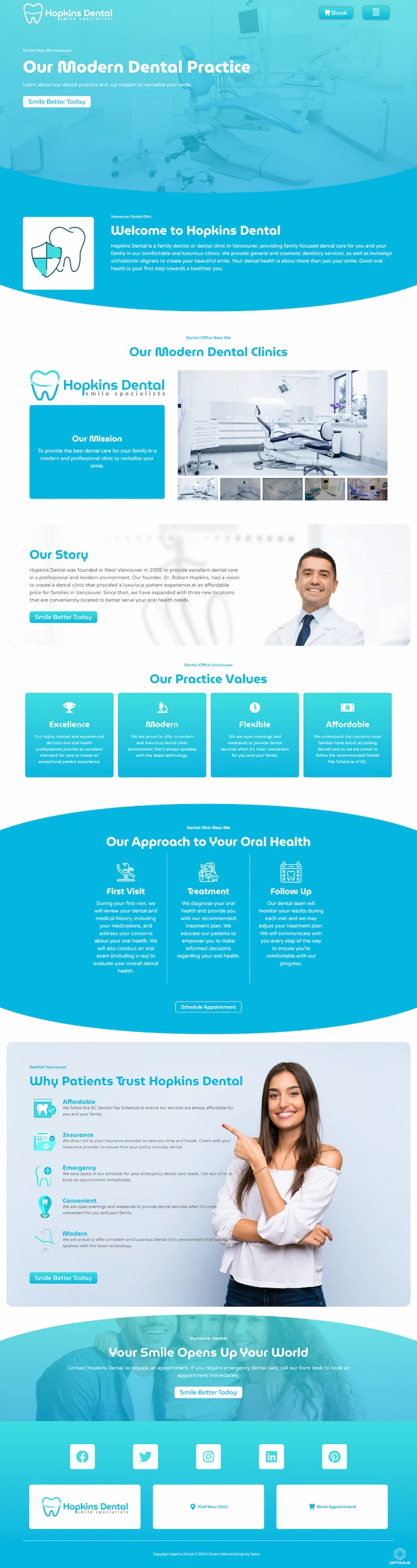 Optiimus Dental, Medical & Healthcare Marketing Wordpress website design mockup healthcare