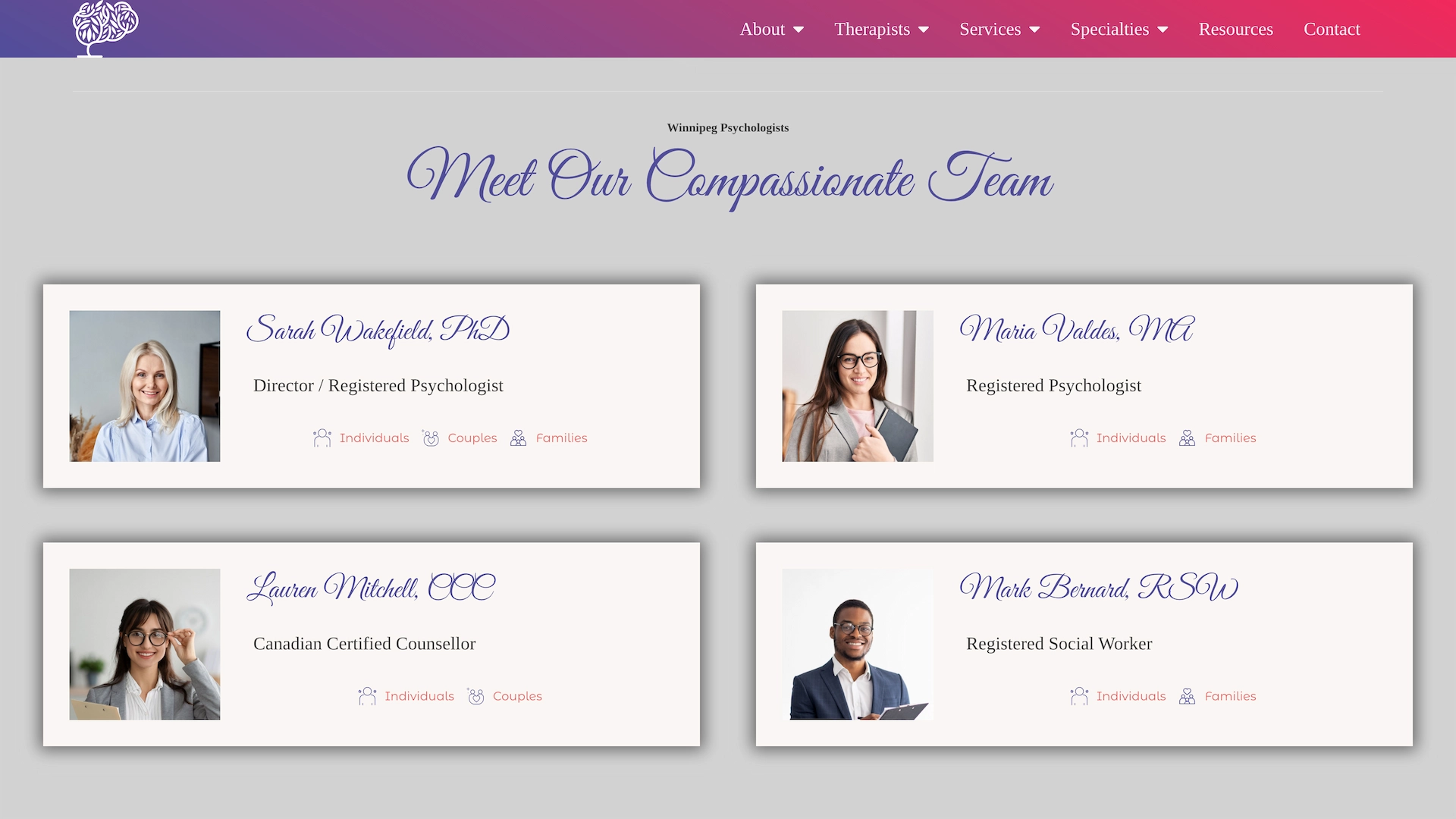 Optiimus Dental, Medical & Healthcare Marketing Wordpress-website-design-therapy4