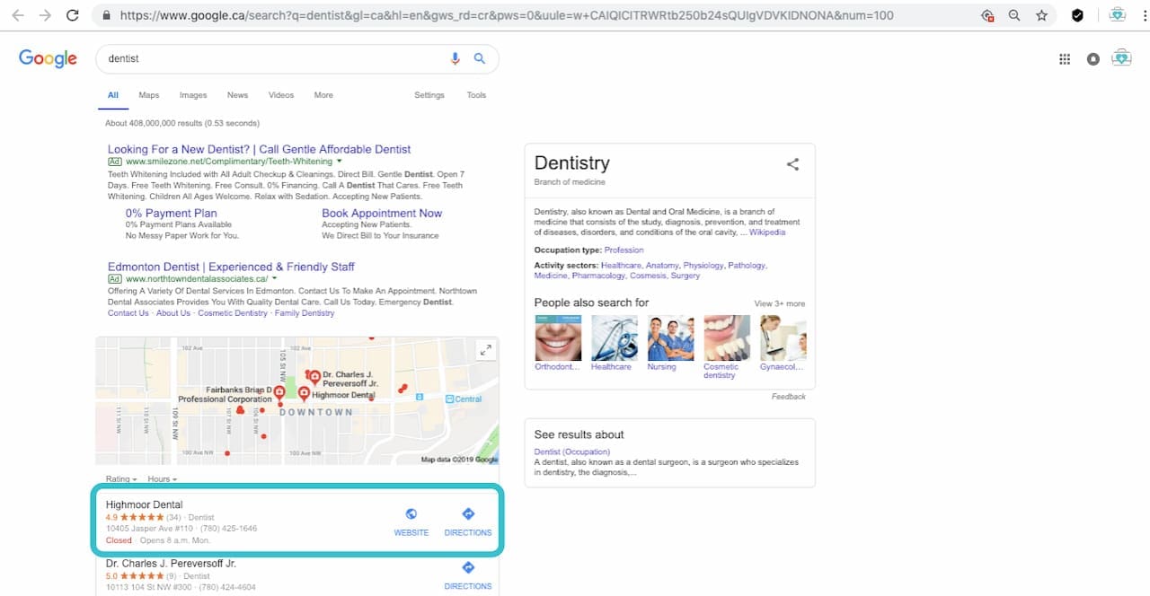 Optiimus Dental, Medical & Healthcare Marketing Dental Medical Healthcare SEO Results