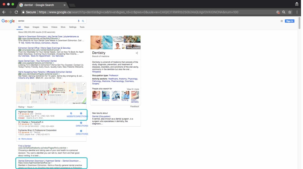 Optiimus Dental, Medical & Healthcare Marketing Dental Medical Healthcare SEO Results